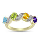 Goldplattierter Silberring mit marokkanischem Amethyst und Zitrin aus dem Ural