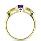 Goldplattierter Silberring mit marokkanischem Amethyst und Zitrin aus dem Ural