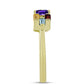 Goldplattierter Silberring mit marokkanischem Amethyst und Zitrin aus dem Ural