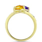 Goldplattierter Silberring mit marokkanischem Amethyst und Zitrin aus dem Ural