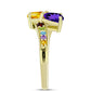 Goldplattierter Silberring mit marokkanischem Amethyst und Zitrin aus dem Ural