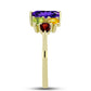 Goldplattierter Silberring mit marokkanischem Amethyst und Zitrin aus dem Ural