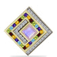 Goldplattierter Silberanhänger mit Regenbogenmondstein und marokkanischem Amethyst