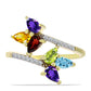 Goldplattierter Silberring mit marokkanischem Amethyst und Zitrin aus dem Ural