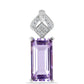 Silberanhänger mit Rose De France Amethyst und weißem Topas