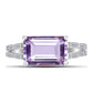 Silberring mit Rose De France Amethyst und weißem Zirkon