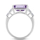Silberring mit Rose De France Amethyst und weißem Zirkon