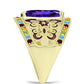 Goldplattierter Silberring mit marokkanischem Amethyst und Zitrin aus dem Ural