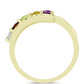 Goldplattierter Silberring mit marokkanischem Amethyst und Zitrin aus dem Ural