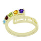 Goldplattierter Silberring mit marokkanischem Amethyst und Zitrin aus dem Ural