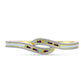 Goldplattierter Silberarmreif mit marokkanischem Amethyst und Zitrin aus dem Ural