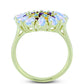 Goldplattierter Silberring mit Regenbogenmondstein und marokkanischem Amethyst
