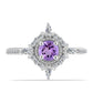 Silberring mit Rose De France Amethyst und weißem Zirkon