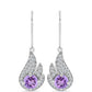 Silberohrringe mit Rose De France Amethyst und weißem Topas