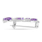 Silberbrosche mit Rose De France Amethyst und weißem Topas