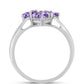 Silberring mit Rose De France Amethyst und weißem Topas