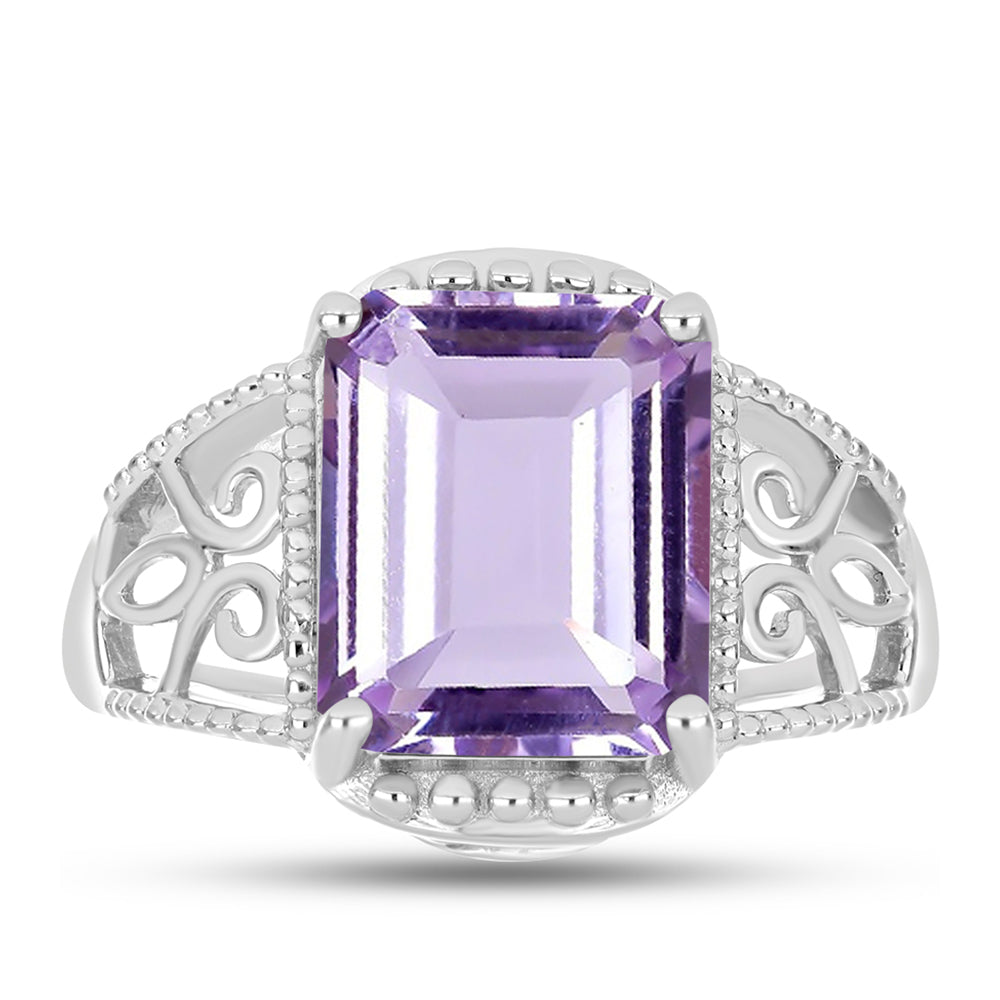 Silberring mit Rose De France Amethyst