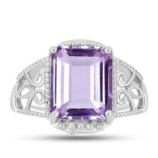 Silberring mit Rose De France Amethyst