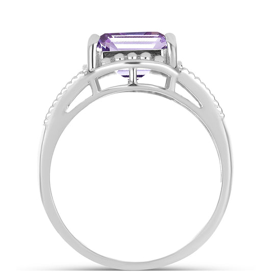 Silberring mit Rose De France Amethyst