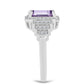 Silberring mit Rose De France Amethyst und weißem Topas