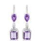 Silberohrringe mit Rose De France Amethyst und weißem Topas