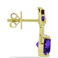 Goldplattierte Silberohrringe mit marokkanischem Amethyst und Zitrin aus dem Ural