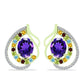 Goldplattierte Silberohrringe mit marokkanischem Amethyst und Zitrin aus dem Ural
