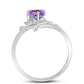 Silberring mit Rose De France Amethyst und weißem Topas