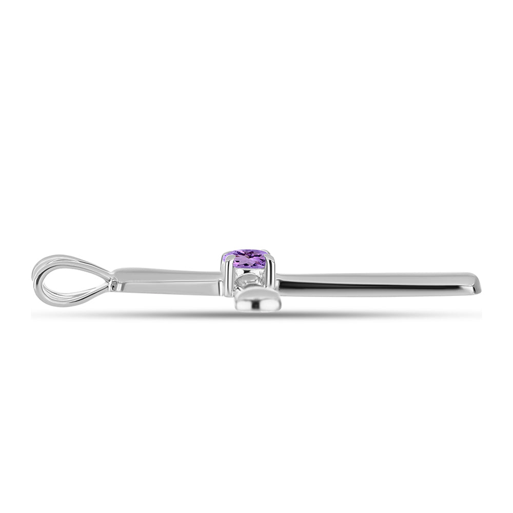 Silberanhänger mit Rose De France Amethyst