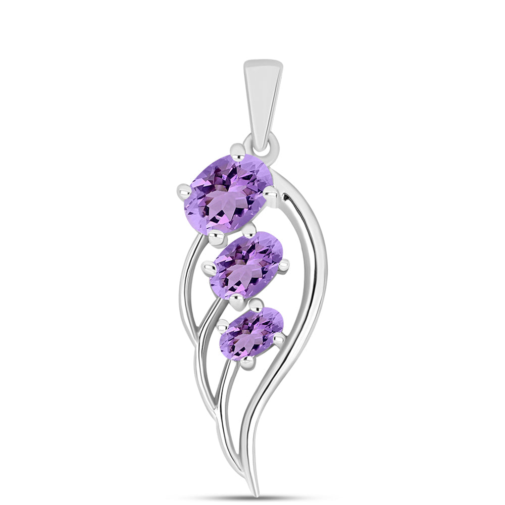 Silberanhänger mit Rose De France Amethyst