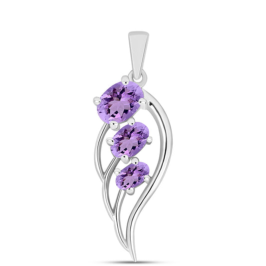 Silberanhänger mit Rose De France Amethyst