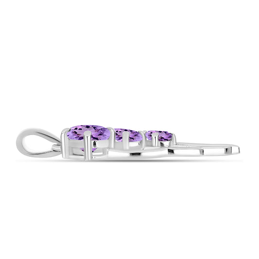 Silberanhänger mit Rose De France Amethyst