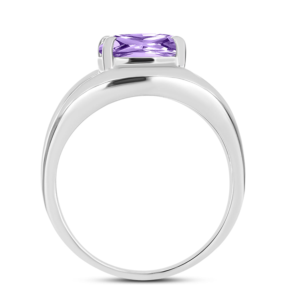 Silberring mit Rose De France Amethyst 2 
