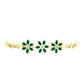 Goldplattiertes Silberarmband mit grünem Achat und weißem Topas