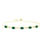 Goldplattiertes Silberarmband mit grünem Achat und weißem Topas
