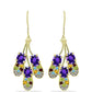 Goldplattierte Silberohrringe mit marokkanischem Amethyst und Zitrin aus dem Ural