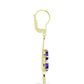 Goldplattierte Silberohrringe mit marokkanischem Amethyst und Zitrin aus dem Ural