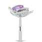 Silberring mit Rose De France Amethyst und weißem Topas