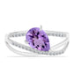 Silberring mit Rose De France Amethyst und weißem Topas
