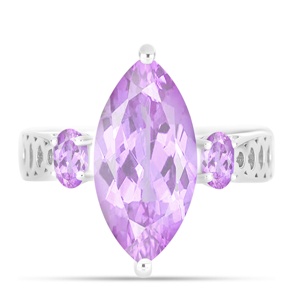 Silberring mit Rose De France Amethyst 1 