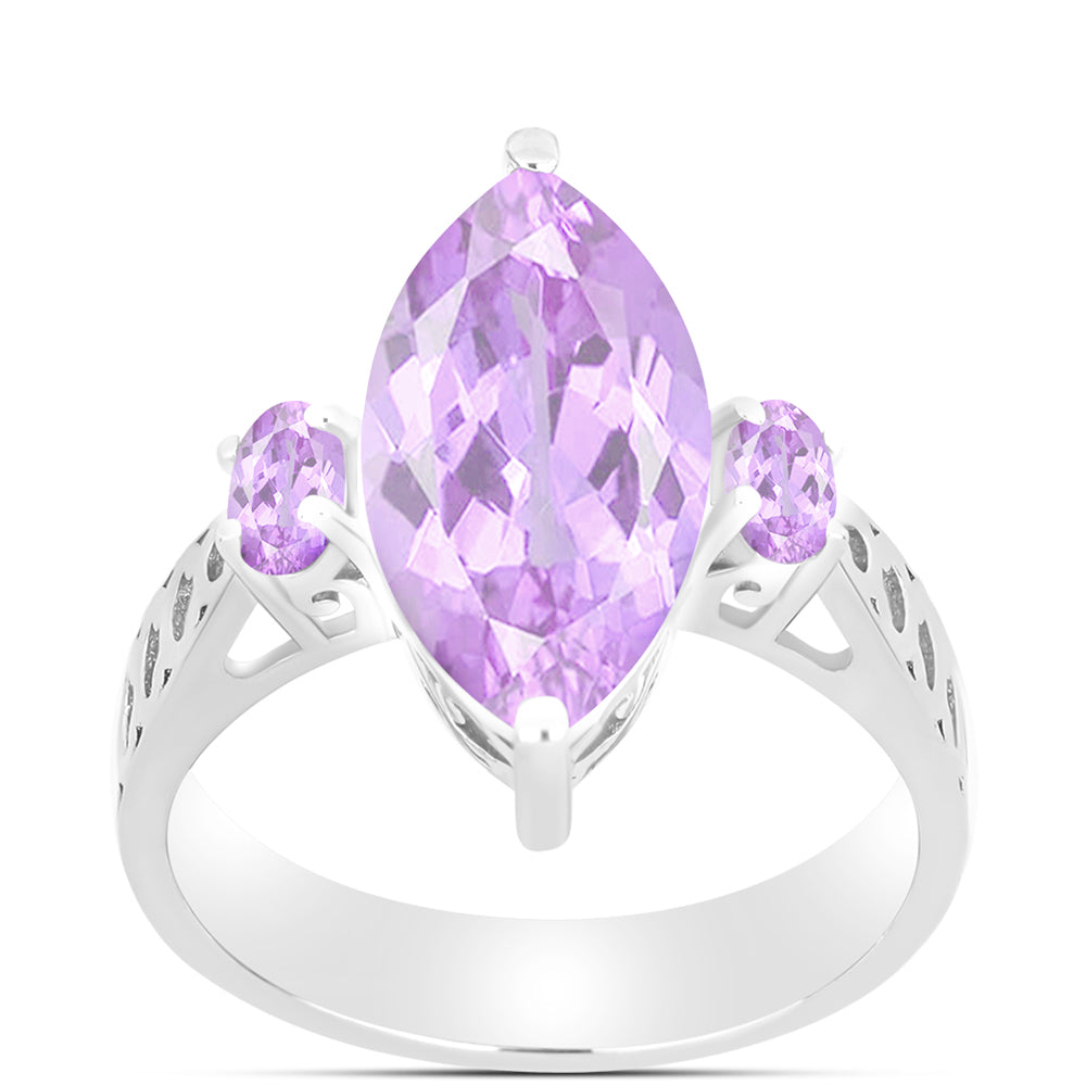 Silberring mit Rose De France Amethyst