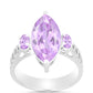 Silberring mit Rose De France Amethyst
