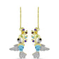 Goldplattierte Silberohrringe mit marokkanischem Amethyst und Zitrin aus dem Ural