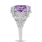 Silberring mit Rose De France Amethyst und weißem Topas