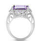 Silberring mit Rose De France Amethyst und weißem Topas