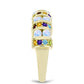 Goldplattierter Silberring mit Regenbogenmondstein und marokkanischem Amethyst