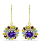 Goldplattierte Silberohrringe mit marokkanischem Amethyst und Zitrin aus dem Ural