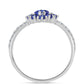 Silberring mit Tansanit - Klasse AAA und weißem Diamant