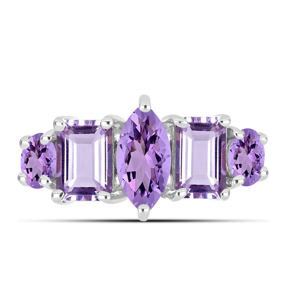 Silberring mit Rose De France Amethyst 1 