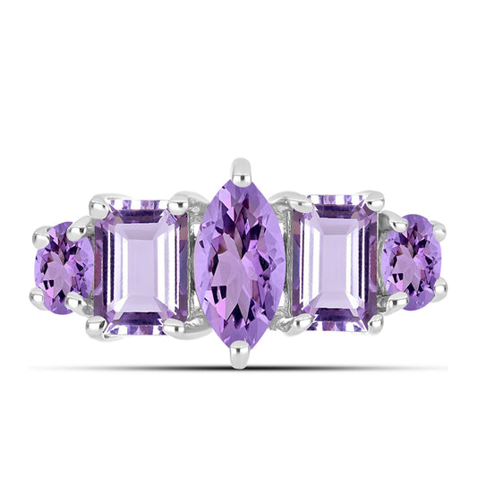 Silberring mit Rose De France Amethyst